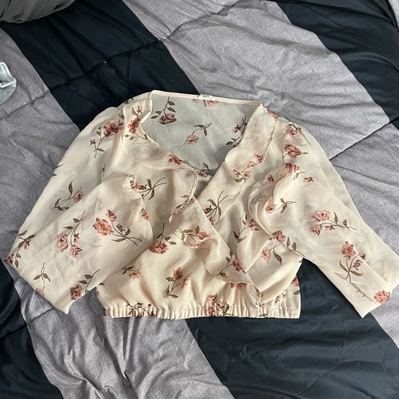 Garage flower print blouse light pink - Picture 1 of 2